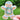 Sticker of a gingerbread man held in front of a green background