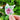 a single rose painted sticker being held on a blurred natural background