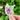 a single rose painted sticker being held on a blurred natural background