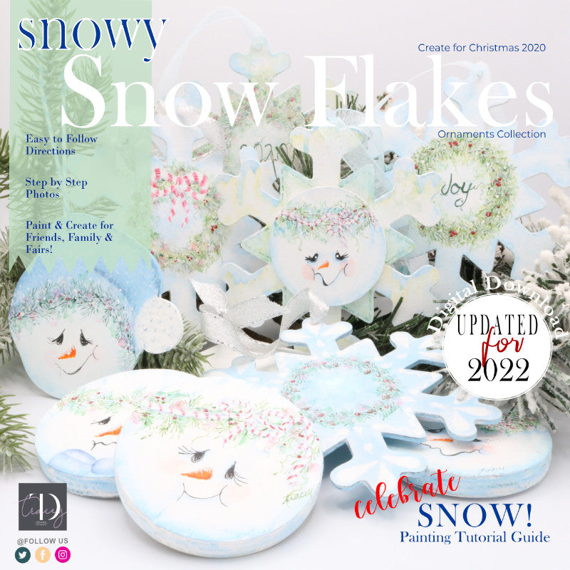Snowy Snowflakes Collection Painting Tutorial PDF – Tracey Designs Art