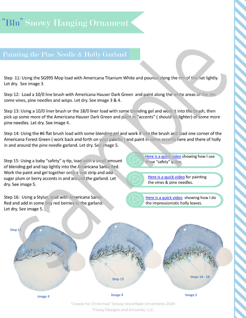 Snowy Snowflakes Collection Painting Tutorial PDF – Tracey Designs Art